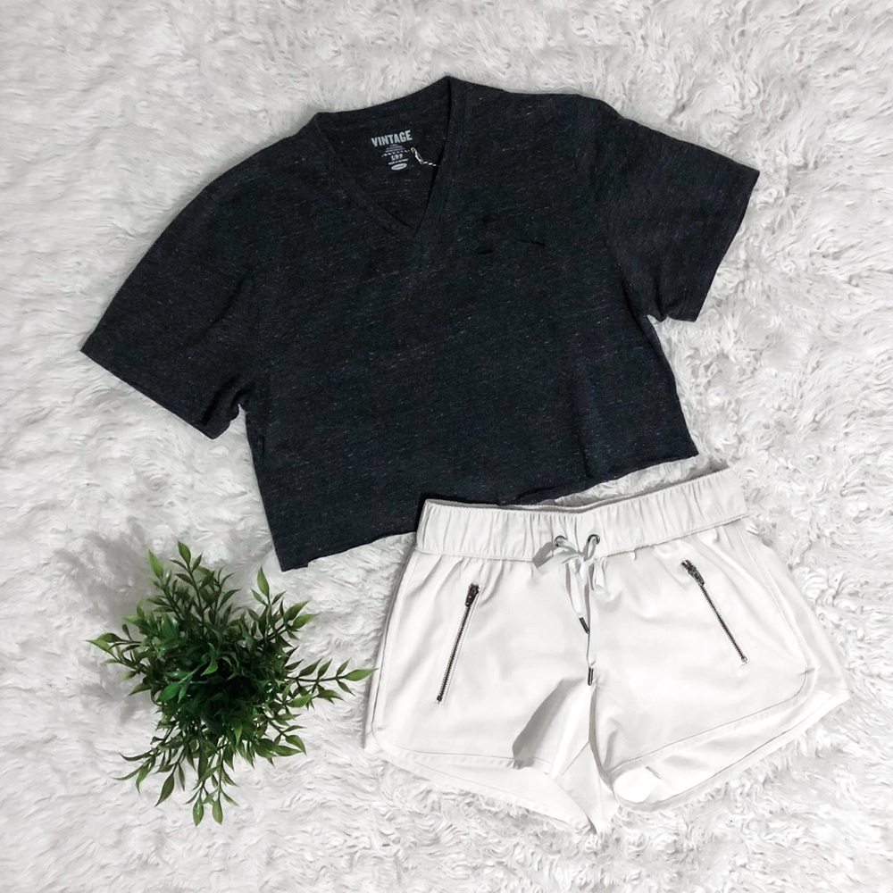 Distressed Gym Tee Crop Top - Small